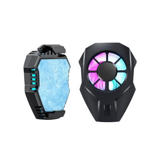 L-01 Ventilateur de refroidissement pour smartphone pour jeux mobiles Refroidisseur de glace Clip pour telephone Ventilateur de refroidissement pour dissipateur de chaleur avec retro-eclairage RVB pour iPhone XS MAX XS XR 8 7 6 Huawei pour Samsung - Blanc