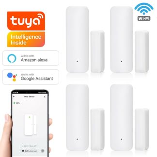 Smatrul Tuya WiFi fenetre et capteur de porte maison intelligente sans fil porte ouverte detecteur de fermeture systeme d'alarme de securite fonctionne avec Alexa Google Home