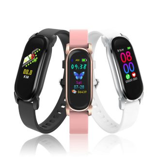 [Bluetooth 5.0] Bakeey V15 Tracker de temperature corporelle Bracelet Pression arterielle Moniteur d'oxygene ecran couleur Montre intelligente - Blanc
