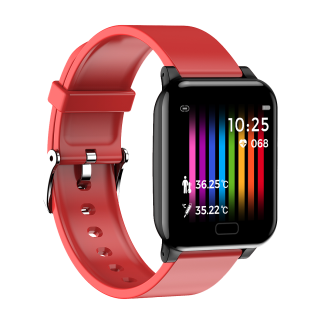 SENBONO L8 1,3 pouces HD ecran tactile en temps reel corps temperature ambiante moniteur de frequence cardiaque respirer formation appel rejeter montre intelligente - Noir