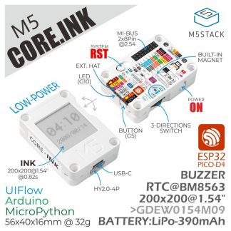 Kit de developpement d'encre de base M5Stacke ESP32 avec panneau de commande industriel E-Book E-Book EInk Display 1,54 ''