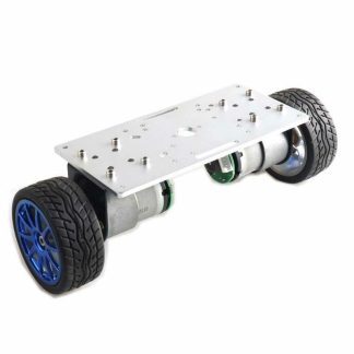 Kit de voiture Robot intelligent de chessis de voiture d'equilibre 2WD panneau argente / roue de 65mm / moteur 37-520 avec roue de Code - Noir