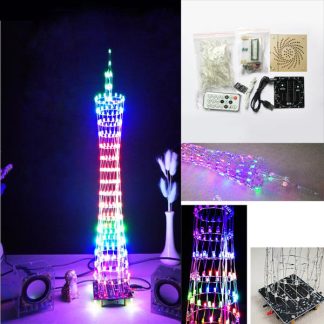 DIY bluetooth Canton Tower LED Lumiere Cube Kit Telecommande Musique Spectrum Kit electronique - colore