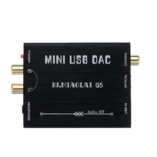 PJ.MIAOLAI Q5 PCM2704 Decodeur audio Convertisseur USB Audio analogique R / L et signal audio numerique coaxial e fibre optique CAN