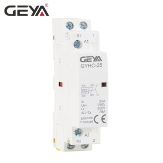 Contacteur modulaire GEYA GYHC-25 2P 25A 2NO ou 2NC ou 1NO1NC 220V contacteur domestique automatique Type de Rail Din - 25a 2non