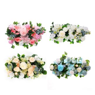 50x30cm 3D panneaux de fleurs artificielles toile de fond fete de mariage bricolage decoration murale - Bleu