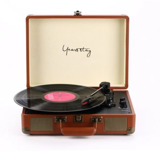 LEORY Platine Vinyle Tourne-Disque LP Disque Bluetooth Gramophone Haut-Parleur Phonographe Prise UK - Noir