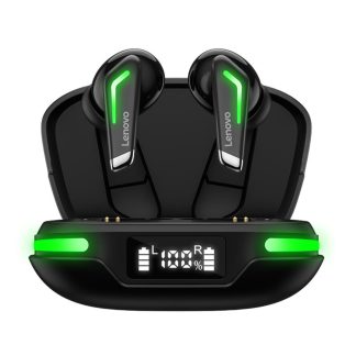 Lenovo GM3 TWS bluetooth 5.0 casque de jeu affichage numerique casque e faible latence 9D stereo antibruit ecouteur avec micro - Noir
