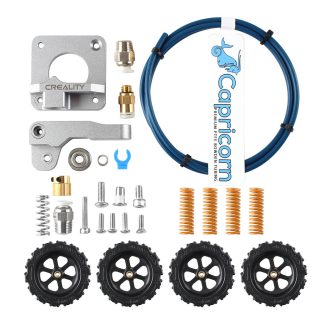 Capricorn Premium XS Tubes Bowden + Cadre d'extrudeuse d'alimentation en metal ameliore + coupleurs pneumatiques et kits de ressorts au niveau du lit pour Ender 3/3 Pro/5 CR-10 Series / 10S / 20/20 Pro
