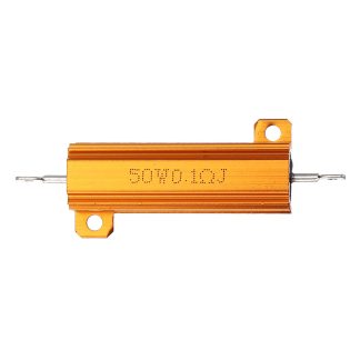 10pcs RX24 50W 0.1R 0.1RJ Boetier En Aluminium Resistance Haute Puissance Boetier En Metal Dore Resistance Resistance
