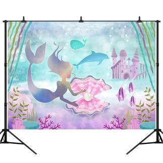 3x5FT 5x7FT Vinyle Sirene Mer sous-marine Photographie Toile de fond Fond Studio Prop - 0.9x1.5m