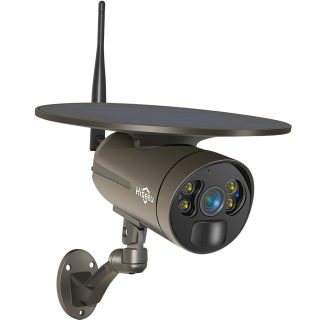 Hiseeu WTB503 3MP WIFI Batterie Camera e energie solaire Camera de surveillance des balles 1080P Cameras IP Exterieur IP66 Detection de mouvement etanche Adaptateur d'alimentation CC de vision jour et nocturne compatible avec les systemes de