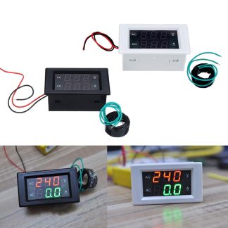 AC triphase 500V 100A LED Double affichage AC Voltmetre Courant Metre Affichage Numerique - Blanc