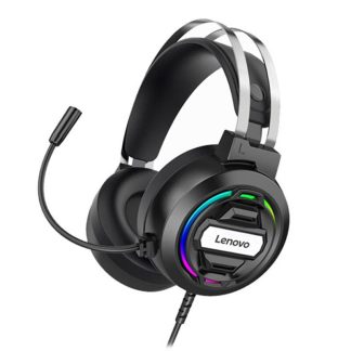 Lenovo Lecoo HT401 Casque 7.1 RGB Light Heavy Bass 50mm Haut-Parleur Gaming Casque Filaire avec Microphone Reglable - USB 3,5 mm