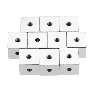 50pcs 10x10x10mm bloc fixe de cuivre e six faces bloc de connexion de plaque d'ecrou e six cetes 10 * 10 * 10 bloc fixe carre