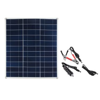 50W 18VDC 60x50cm Panneau solaire flexible polycristallin avec ceble de chargement + pince crocodile