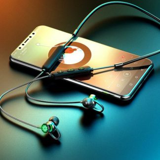 Bakeey BT-69 sans fil bluetooth ecouteur lumineux Sport casque casque suspendu cou Gamer casque stereo ecouteurs avec Microphone - Vert