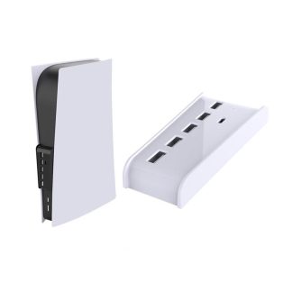 KJH PS5 USB 3.0 HUB Extension de Transmission haute vitesse USB HUB Convertisseur Splitter pour Playstation 5 PS5 Console de jeu - Blanc