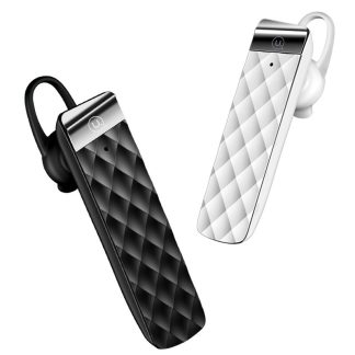 USAMS US-BT001 ecouteur bluetooth unique BT5.0 HIFI reduction du bruit HD appelant casque sans fil d'affaires avec micro - Blanc