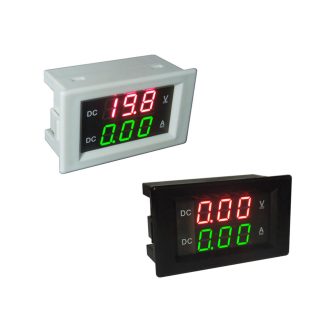Numerique DC0-100V 20A voltmetre amperemetre rouge vert LED double affichage pour 12v 24v moniteur de courant de tension de voiture pas besoin de shunt externe - Noir