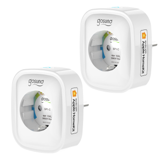 [2 pieces] Gosund SP1-H HomeKit Version Prise intelligente Prise WiFi Moniteur d'alimentation Fonction de synchronisation Telecommande Commande vocale Fonctionne avec Siri et HomeKit Prise UE