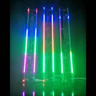 LED Rhythm Light 60 Segments Kit electronique DIY Commande vocale et Kit de spectre musical Drive-By-Wire 375mm * 50mm - vert & jaune & rose & bleu