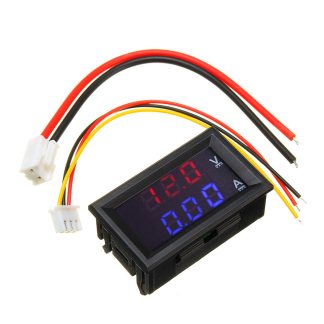 5pcs Mini Voltmetre Numerique Amperemetre DC 100V 10A Panneau Amp Volt Tension Courant Testeur 0.56 "Bleu Rouge Double LED Affichage