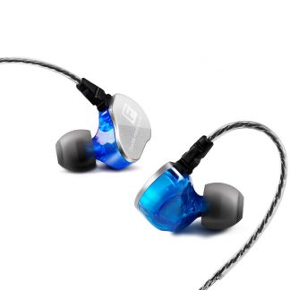 F800 Portable Filaire Contrele In-Ear ecouteurs 3.5mm Jack HIFI Stereo etanche Double Unite Avec Micro - Noir