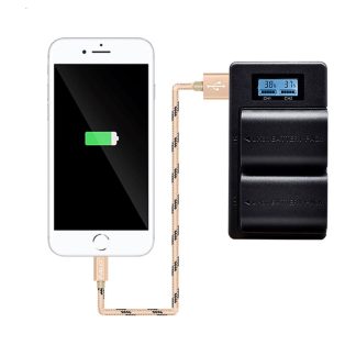 Banque de puissance de telephone portable de chargeur rechargeable de Batterie d'USB de Palo LP-E6-C pour Canon Appareil photo numerique de DSLR de LP-E6 Batterie avec l'indicateur LED