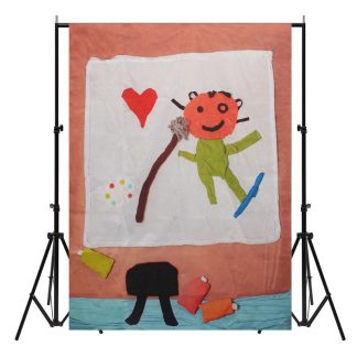 5x7ft 1.5x2m dessin anime enfants coeur tissu photographie decors fond Studio Photo accessoires