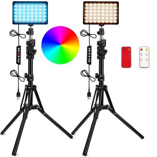 Ulanzi 2500-6500K RGB LED lampe de lumiere video USB avec telecommande trepied reglable pour jeu de photographie YouTube diffusion en direct TikTok - b