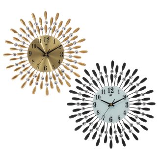 38 x 38 cm horloge murale suspendue e quartz silencieux Batterie montre alimentee decoration de la maison - Dore