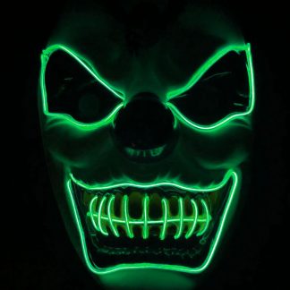 Nouveau Clown El Cold Light Glowing LED Masque Fluorescent Halloween Tricky Effrayant Spoof Horror Glowing Props - rouge