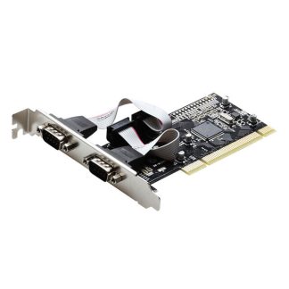 PCI vers 2 Dual COM RS232 Serial I / O Port Riser Card PCI to 2 RS232 Expansion Card Dual Serial Port Card Support Plotter