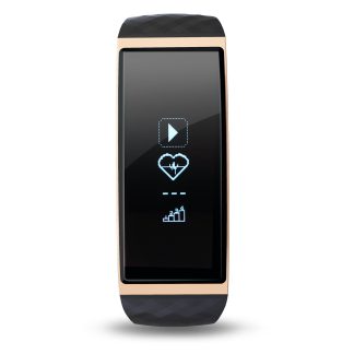 Camtoa 0.96inch OLED S1 Chronometre e frequence cardiaque Podometre GPS Motion Trail Smart Bracelet pour iOS Android - Dore