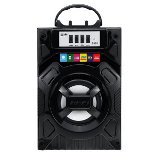 Portable bluetooth haut-parleur Subwoofer Haut-parleur Boete en bois exterieure U Disque Carre Danse Microphone Audio Lecteur de musique - b noir 2