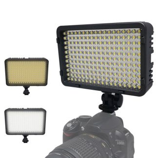 Mcoplus 198 bicolore LED lumiere de remplissage de lumiere video panneau haute puissance pour Canon Nikons Pentax Panasonics Sonys appareils photo reflex numeriques camescopes - Noir
