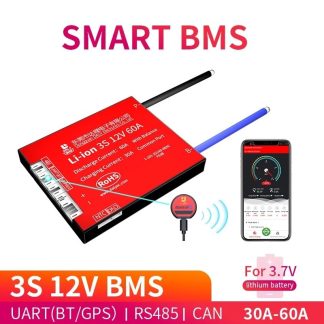 DALY BMS 3S 12 V 30A 40A 60A Bluetooth 485 vers peripherique USB NTC UART logiciel Togther Lion LiFepo4 Batterie carte de Protection - ecran de contrele tactile uart