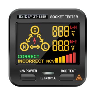 BSIDE testeur de prise electrique testeur de sortie affichage numerique LCD avec test NCV Test de polarite de test RCD detecteur de tension de polarite de Circuit electrique - Prise americaine