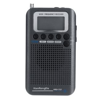 Bandes completes Portable Numerique AIR Radio FM VHF AM AM CB LCD Recepteur stereo - Noir