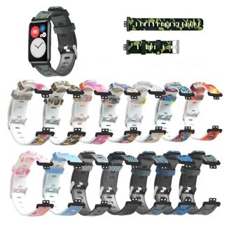 20mm Fashion Painted Silicone Watch Strap Metal Cap Watch Bande pour HUAWEI Watch FIT - NUMeRO 6