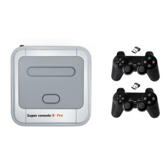 Super Console X Pro Console de jeu TV sans fil Amlogic S905X 64GB 128 Go 50000+ Jeux Player TV Box 4K HD pour PSP PS1 N64 NES Atatri GB Support APP Telecharger - 64 Go