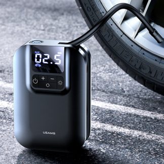 Mini pompe e air portative automatique de gonfleur de pneu electrique d'USAMS US-ZB215 avec le manometre numerique pour la boule de voiture/moto auto-conduite