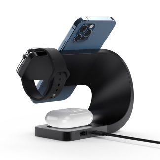 Bakeey 4 en 1 Casques en aluminium Charge magnetique sans fil Stand Holder pour Airpods pour iwatch pour iPhone - Blanc