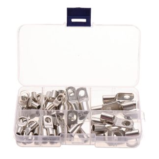 60 Pcs Argent SC Bornes Nues cosse Tube En Cuivre etame Cosse Anneau Joint Batterie Connecteur De Ceble Ceble Nu Ceble Serti / Soude Kit Terminal