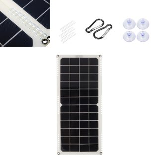 Panneau solaire semi-flexible en silicium monocristallin, 10 W, 14 V avec 3 supports de ressort 5V, boetier de connexion arriere USB + 12 V CC