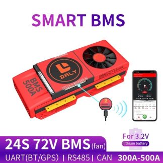 DALY BMS 24S 72V 300A 400A 500A 3.2V lifepo4 400ah Batterie EV BMS Smart Board Bluetooth UART RS485 CAN avec ventilateur - boete de conserve usb