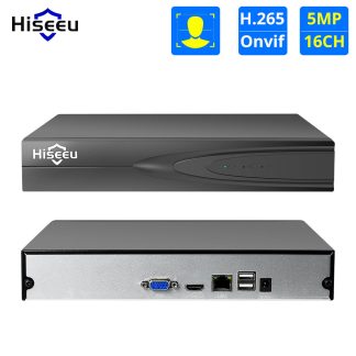 Hiseeu H.265 16CH CCTV NVR pour 5MP / 4MP / 3MP / 2MP ONVIF 2.0 camera IP reseau video en metal Eecorder P2P pour systeme CCTC