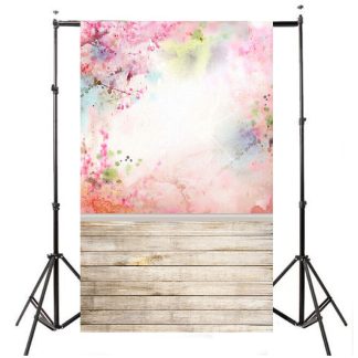 5x7FT Aquarelle Rose Flower Floor Photographie Backdrop Photographie de fond Props