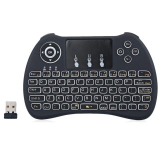 H9 Sans fil qwerty blanc retro-eclaire 2.4ghz clavier tactile souris d'air pour tv box mini pc